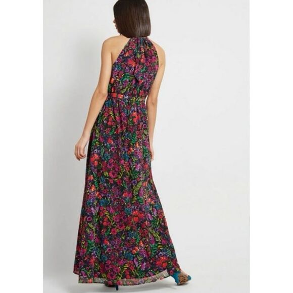 ModCloth Illuminated Elegance Chiffon Maxi Dress Size Medium - Picture 2 of 8